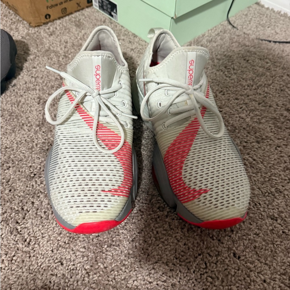Supreme Gray and Red Athletic Shoes